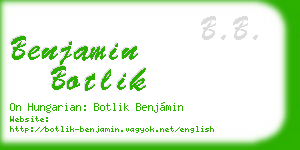 benjamin botlik business card